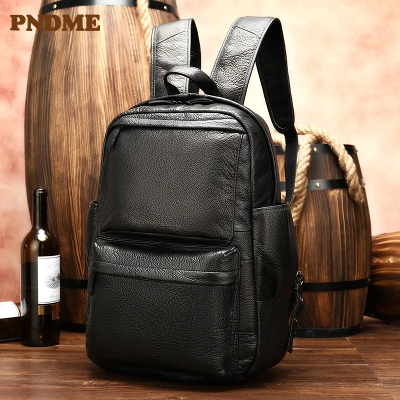 

Leather men's outdoor leisure sports travel backpack large capacity computer backpack lychee pattern backpack