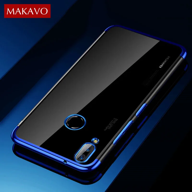 Чехол MAKAVO для Huawei P20 Lite роскошный мягкий силиконовый прозрачный чехол с покрытием