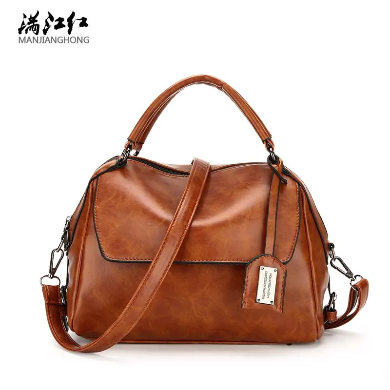 

New Oil wax Small square bag new 2017 messenger bag women leather fashion shoulder bag Doctor pack handbag bolsas femininas