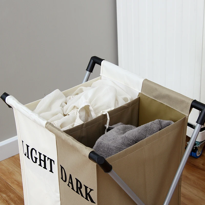 Kaufen ORZ Fashional Wäsche Korb Faltbare Dicken Oxford Schalung Zwei Grid Lagerung Korb Box Bad Rack Kleidung Veranstalter