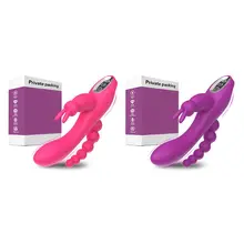Rabbit Vibrator G-spot and P-spot Anal Massager Triple Curve 12 Vibration Modes Rechargeable Clit Stimulator Dildo Sex Toy for