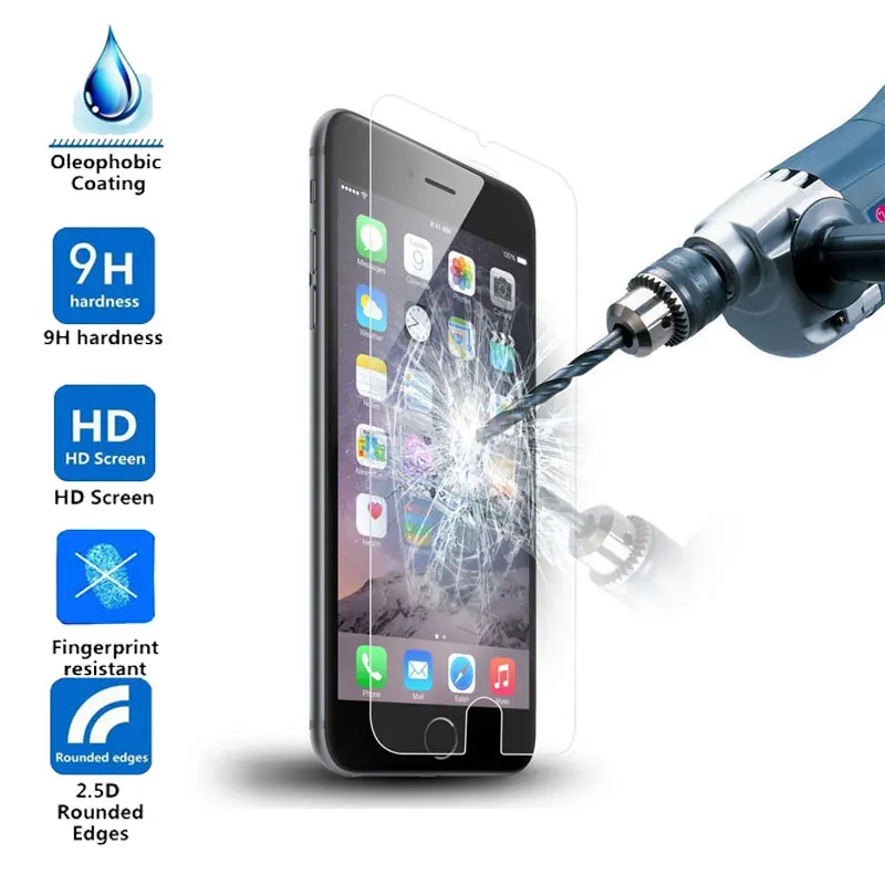 Goedkoop 9 H 2.5D Gebogen Rand Gehard Glas voor iPhone 7 8 Plus X XS Max XR Voor HD Clear Screen protector Film voor iPhone 6 6 s 5 s 5 SE