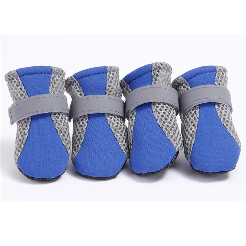 S-XL Breathable Summer Shoes for Dogs 4PcsSet Cute Dog Boots Anti-slip Reflective Straps Puppy Sneakers Pet Supplies #F#40 (7)