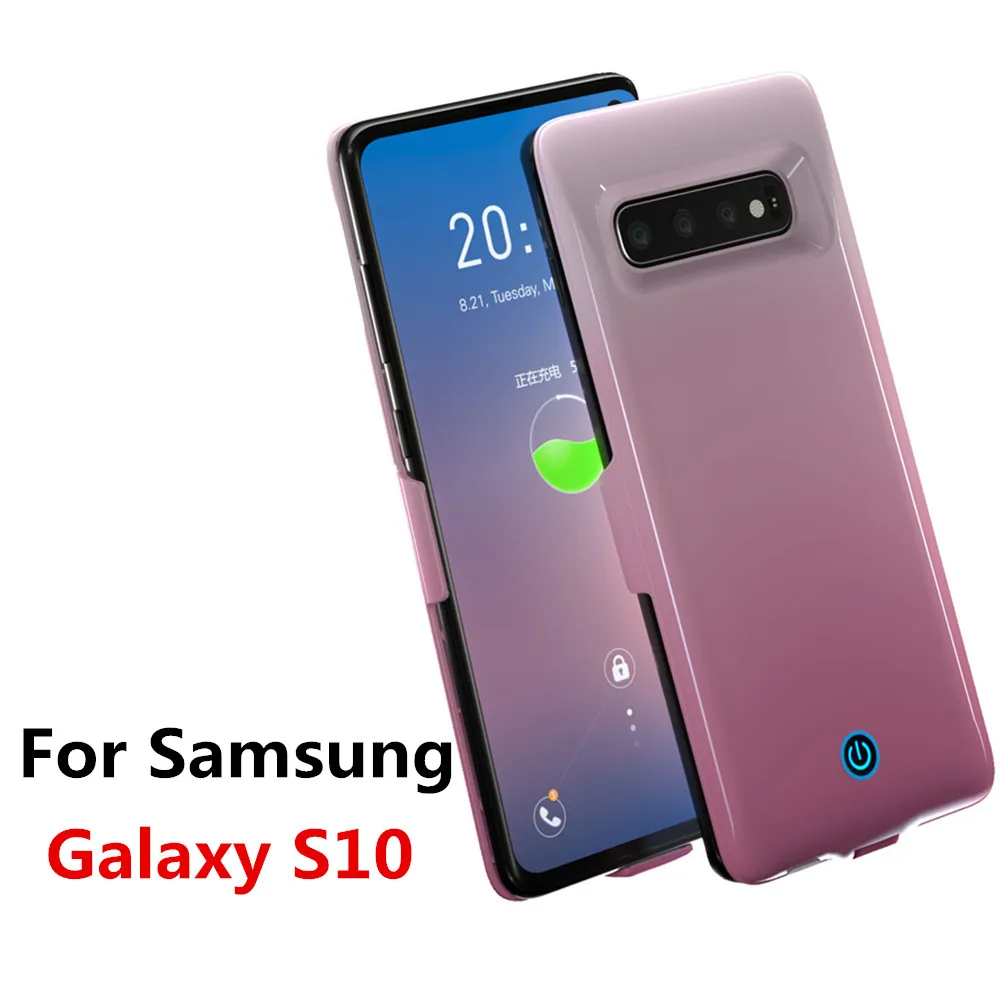 7000 мАч чехол для зарядного устройства для samsung Galaxy S10 Plus чехол для аккумулятора 6000 мАч Внешний внешний аккумулятор чехол для зарядки для samsung S10e - Цвет: Pink for S10