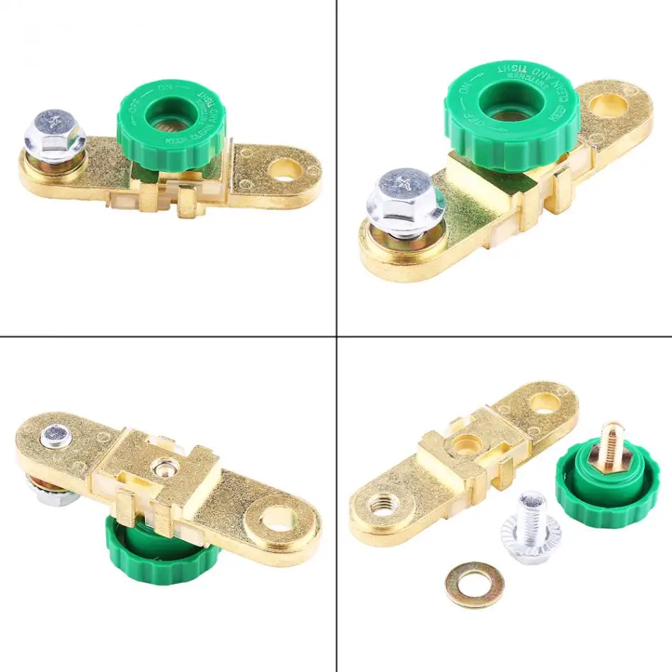 Car Battery Terminal Link Switch Quick Cut-off Disconnect 10mm Battery Pile Head Green Head
