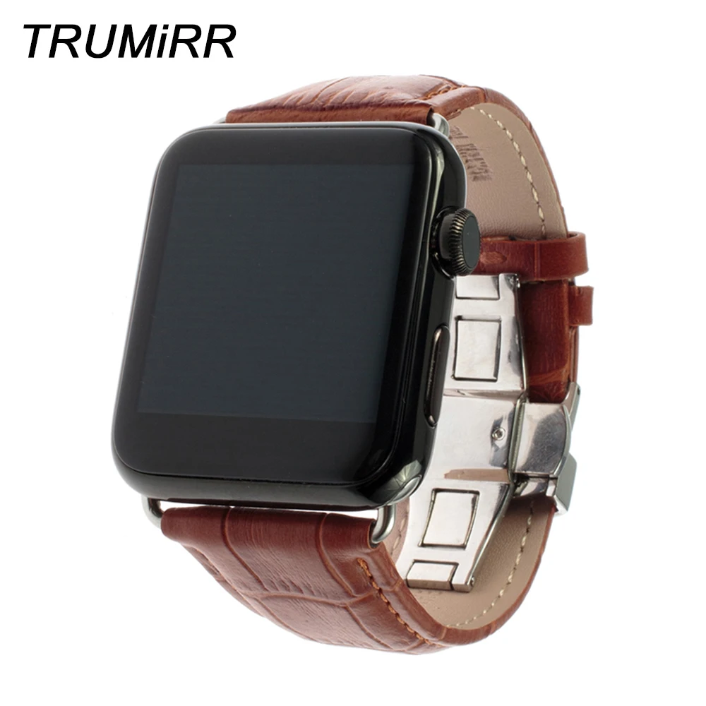 Ремешок из натуральной кожи для iWatch Apple Watch спортивный браслет с застежкой