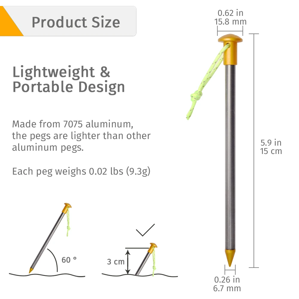 GeerTop Сверхлегкий круглый тент колышки прочный сверхмощный колья Гвозди оборудование для кемпинга аксессуары снаряжение для пеших прогулок на открытом воздухе