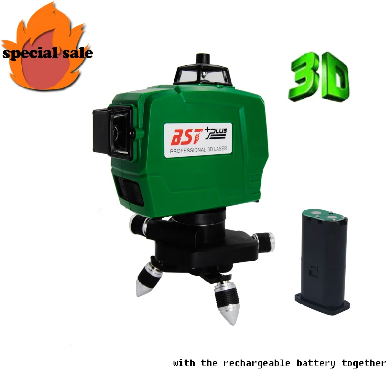 3D 12Lines Green Laser Levels Self-Leveling 360 Horizontal And Vertical Cross Super Powerful Laser lines FREE SHIPPING!!!