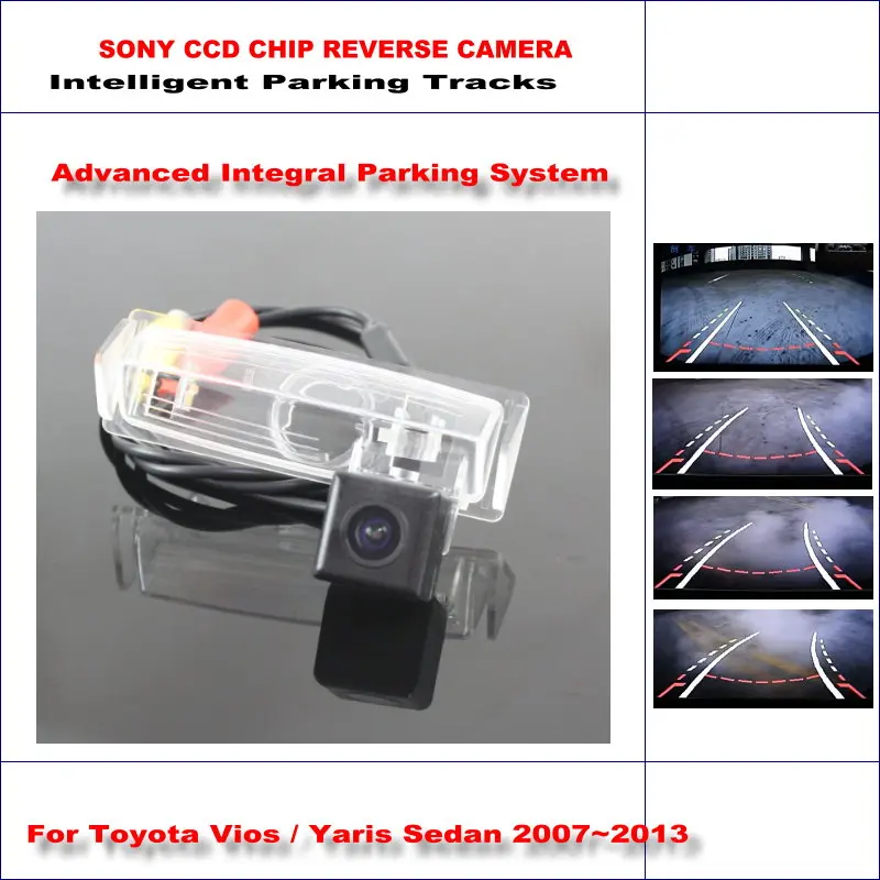 

Intelligent Parking Tracks Rear Camera For Toyota Vios / Yaris Sedan Backup Reverse NTSC RCA AUX HD SONY CCD 580 TV Lines