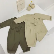 Весенние модные комбинезоны для мальчиков и девочек, детские хлопковые мягкие детские штаны, 9 months to 4 years Old