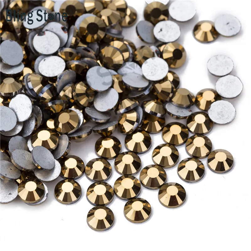 

SS3 ss4 ss5 ss10 ss12 ss16 SS30 1440pcs Size Mine gold Rhinestones For Nails Art Nail Rhinestone Non HotFix