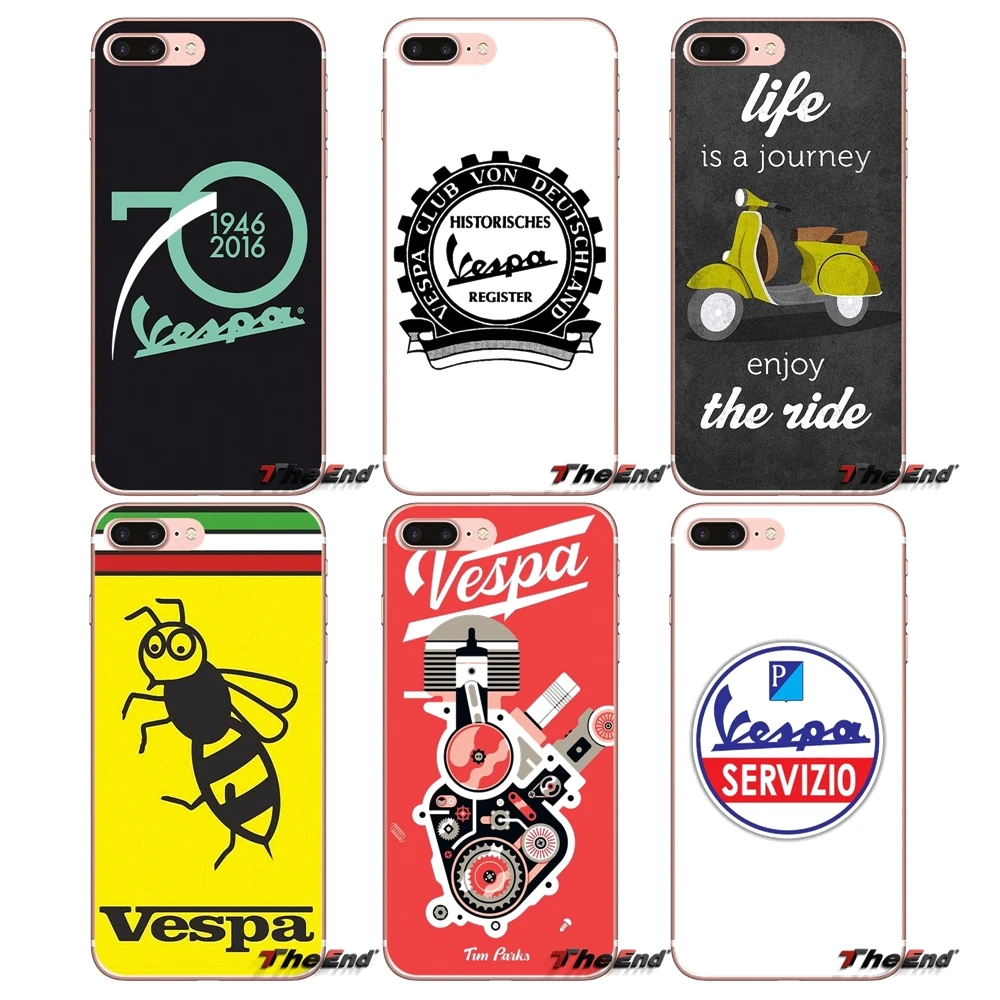 

Soft Transparent Cases Covers Vespa Scooter For Apple iPhone X 4 4S 5 5S SE 5C 6 6S 7 8 Plus 6sPlus 6Plus 7plus 8plus