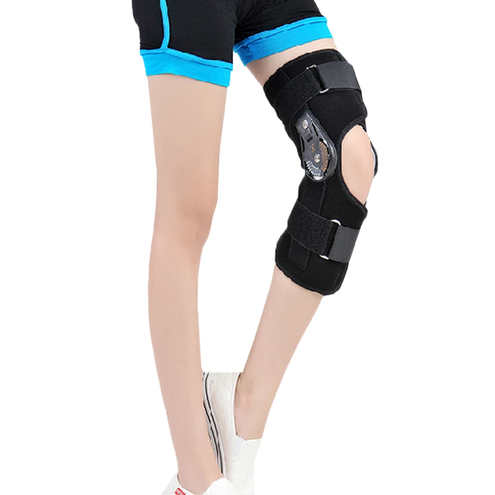 Ortopedia Incernierato ROM Regolabile Sport Knee Brace Support Splint Stabilizzatore Wrap Distorsione Post-Op Emiplegia Flessione/Estensione