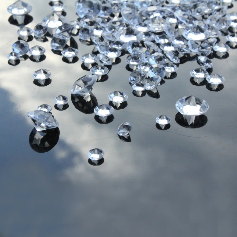 

2600Pcs/set Mixed 3 Size(4mm/8mm/10mm) Clear Acrylic Diamond Wedding Table Decoration Confetti Table Scatter Crystals