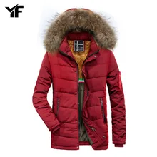 YF Модные Качественные хлопковые стеганые защищающие от ветра толстые теплые зимние куртки для мужчин хлопок ватник теплые пальто, куртки