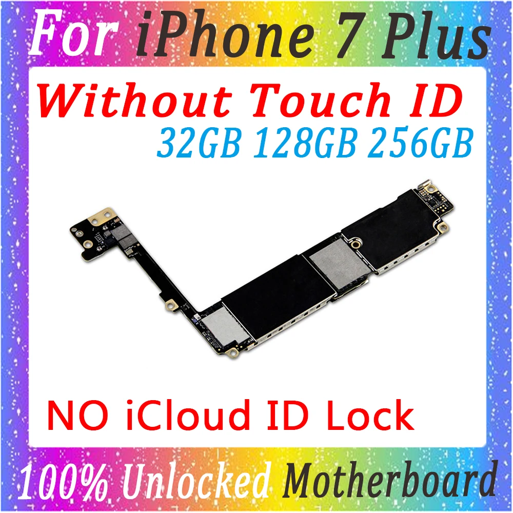

Original unlocked main board for iphone 7 plus 7P Motherboard logics Board MB without Touch ID NO Fingerprint unlock Free iCould
