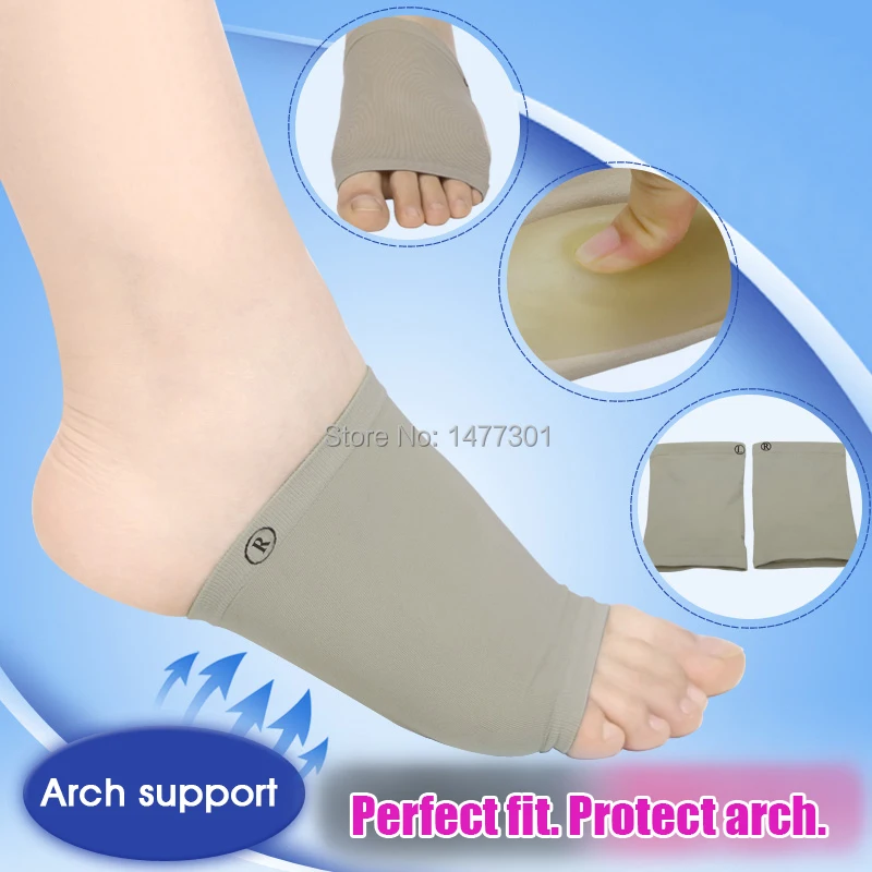 Лидер продаж, 1 пара = 2 шт., мужские и женские эластичные бинты, силиконовые дуговые стельки, Изогнутая подушка для ног, массаж плоскостопия, стелька