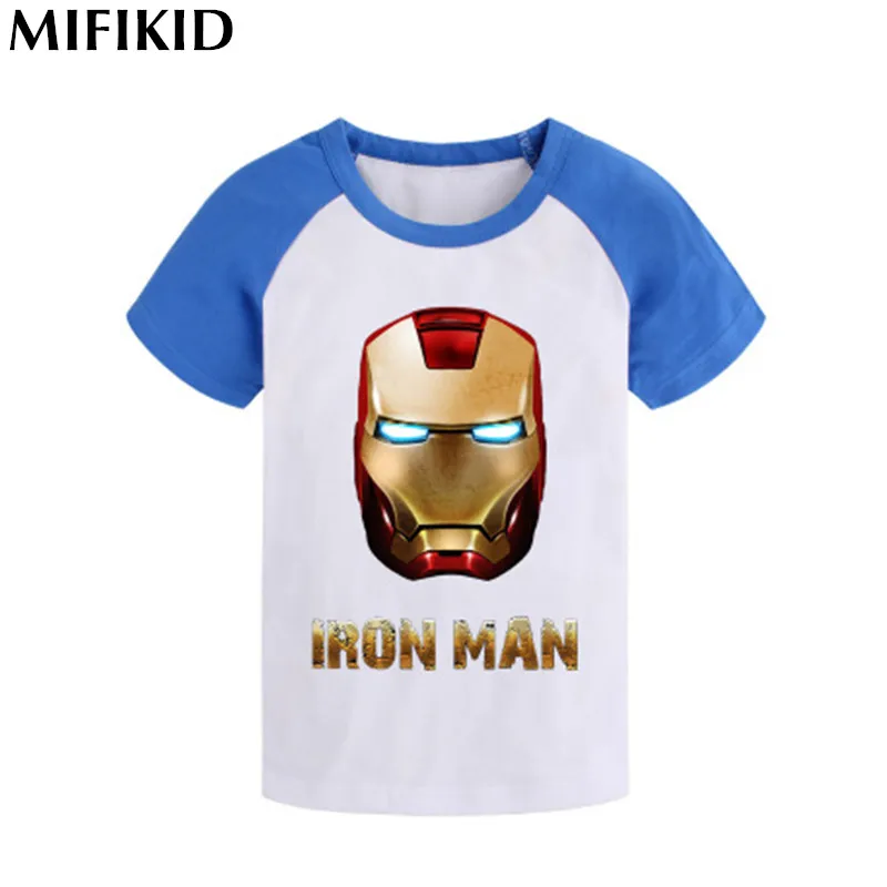 

2016 Iron Man Captain America Spiderman boys t shirt summer children clothing brand t shirts kids t-shirt tee clothing costume