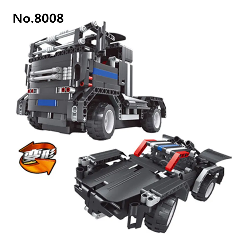

483pcs 2in1 Technic Remote Control RC Sportscar Truck Racing Car Road USB Building Block 8008 Set Toys For Children Adults Gifts