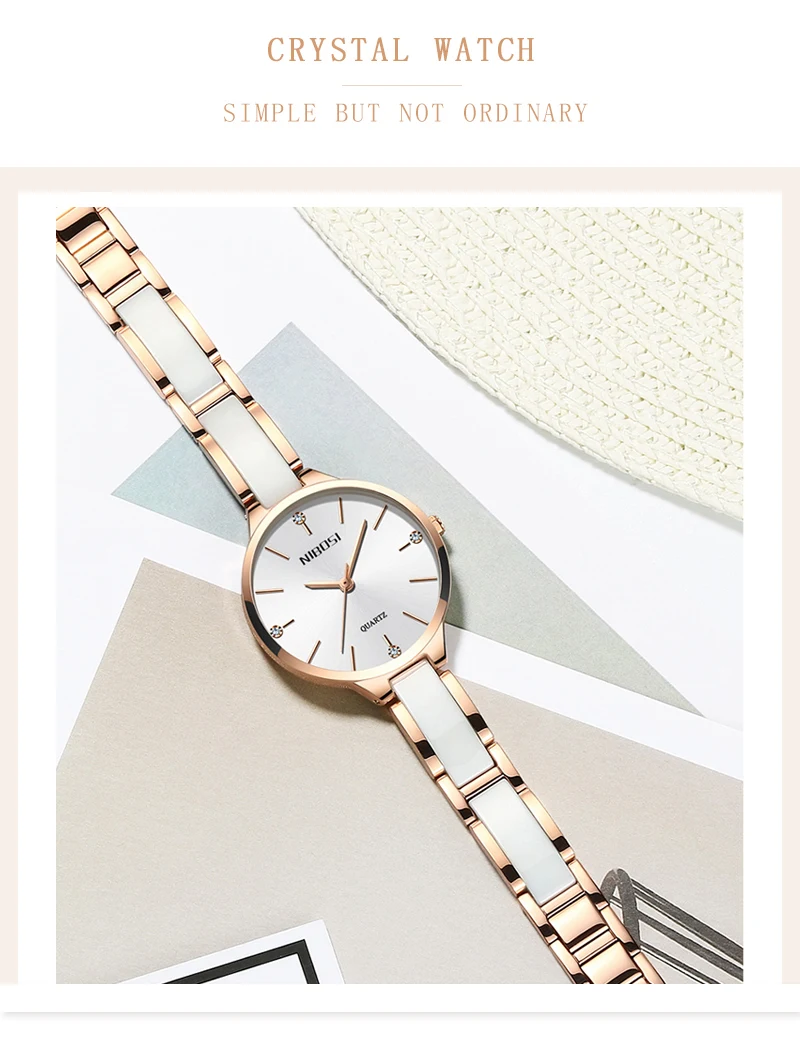 Relojes Para Mujer NIBOSI, женские часы, часы-браслет, женские наручные часы, женские водонепроницаемые Модные Повседневные часы с кристаллами, розовое золото