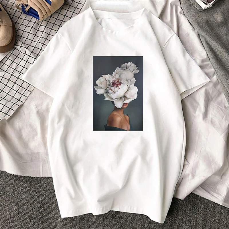 Large Size Women Hoodies Print Flowers Feather Harajuku Aesthetics Sweatshirt Women Pullovers Kpop Korean Casual Female Tops