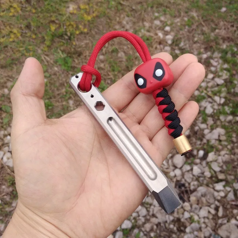 EDC Titanium TC4 124 мм Длина 74 толщина Prybar Cowbar Pry Bar 50 г с шестигранным гаечным ключом
