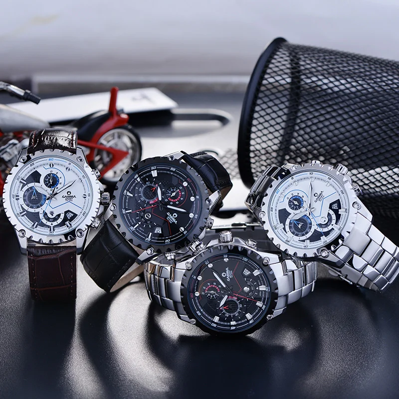 Relogio Masculino CASIMA, роскошные брендовые часы, мужские многофункциональные спортивные мужские кварцевые часы из нержавеющей стали, водонепроницаемые 100 м