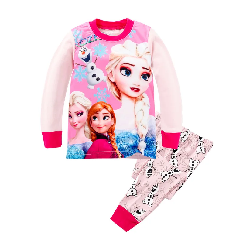  Children Girls Pajamas Sets 2pcs cortoon elsa sle...
