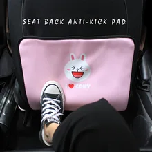 E-FOUR заднее сиденье автомобиля анти-Kick Pad с рисунком из мультфильма микро-волокна кожа Дети удар коврик заднее сиденье автомобиля Защита Анти-грязный
