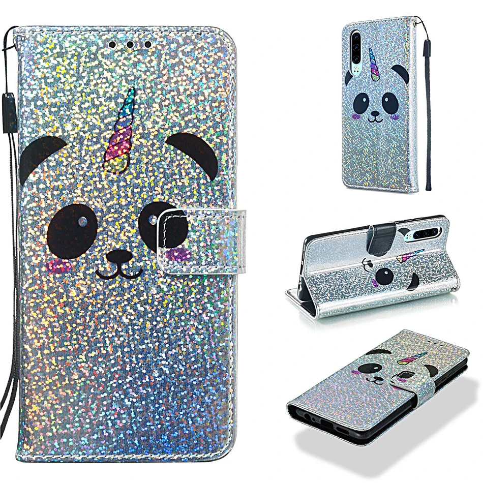 Shining Wallet Flip Cases For Huawei P30 Pro P Smart 2019 Mate 20 Lite Y6 2018 Y7 Prime 2019 Honor 10 Lite 7A Pro 8A Cover