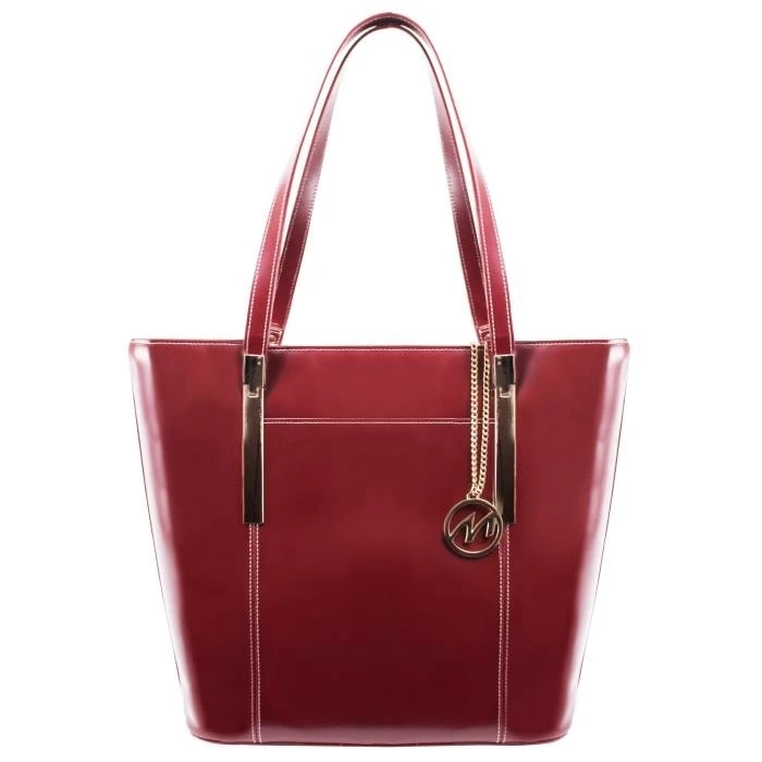 McKlein USA 97736 Ladies Leather Tote with Tablet Pocket Red (1)