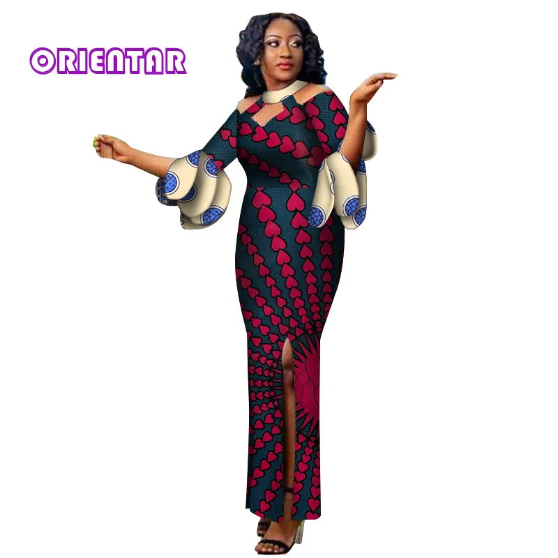 african fashion designers Bazin Riche African Dresses for Woman Print Splice Long Dashiki Dress African Women Private Custom Clothes Plus Size WY2845 african suit