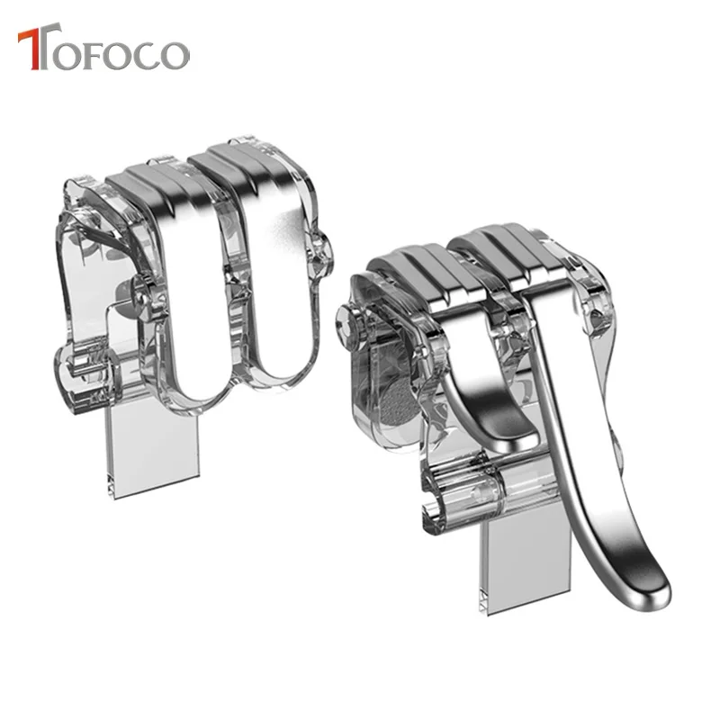 

TOFOCO 1 Pair Metal Gamepad Trigger Fire Button Aim Key For PUBG v3.0 Rules of Survival Pubg Controller For Iphone