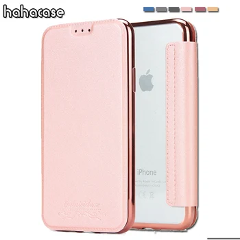 

10pcs Hybrid Slim Flip TPU Leather Plating Wallet Case With Card Slots Full Body For iPhone XS Max XR X 8 7 6 6S Plus Cover