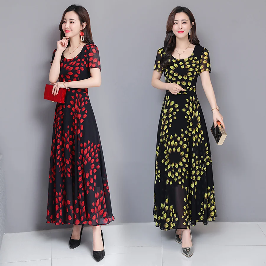 2019 корейский винтажный 4XL плюс размер Сарафан Boho Летние Новые цветочные