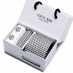 Caja de la Novedad Set de Corbata Conjuntos de los Hombres Corbatas de Seda Clásico Pañuelo Gemelos Caja de Regalo a Rayas Y Corbata a Cuadros para la Fiesta de Bodas Caja de la Novedad Set de Corbata Conjuntos de los Hombres Corbatas de Seda Clásico Pañuelo Gemelos Caja de Regalo a Rayas Y Corbata a Cuadros para la Fiesta de Bodas