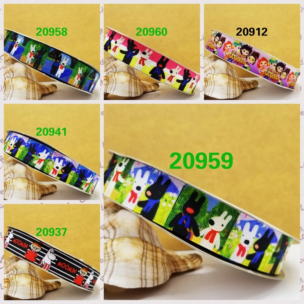 

Cartoon printed grosgrain ribbon ,satin ribbon 10 yards . 20912-