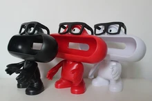Discount! Glassess Eyelashes Cute Pill Speakers Stand for Music Pills Dude Doll Holder Big Mouth Protable Capsule Case Stand X1