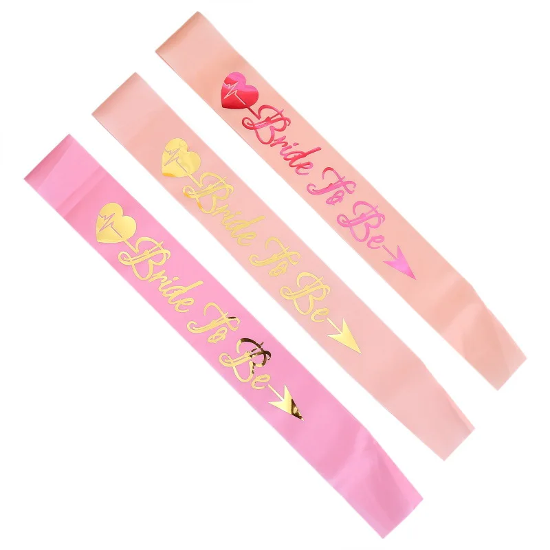 Hen Party Bride to Be Sash with Heart Hen Party Sash for Bachelor Party Wedding Bridal Shower Pink White with Gold Letter HW64 (13)
