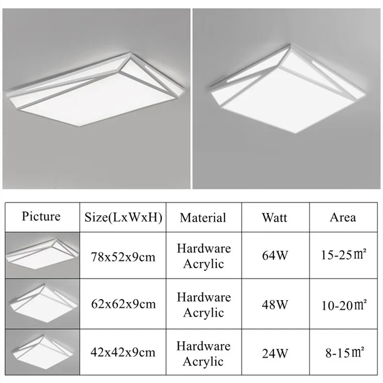 Дар Геометрия потолочные светильники для Гостиная современный светодиодный потолочный светильник 90-260 В поверхностного монтажа свет