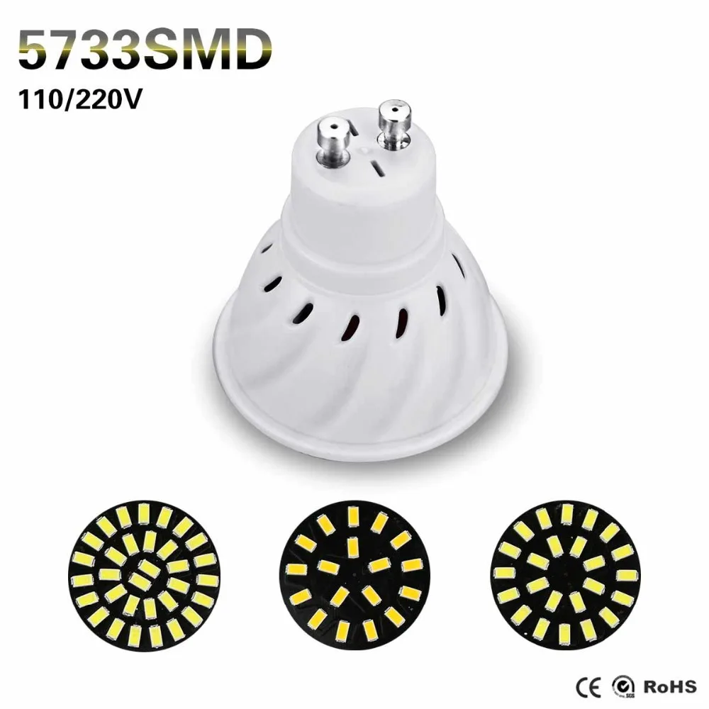 Светодиодная лампа GU10 8 Вт 220 В 110 5730 SMD 4 6 Вт|5733 smd|led bulbled spotlight gu10 |