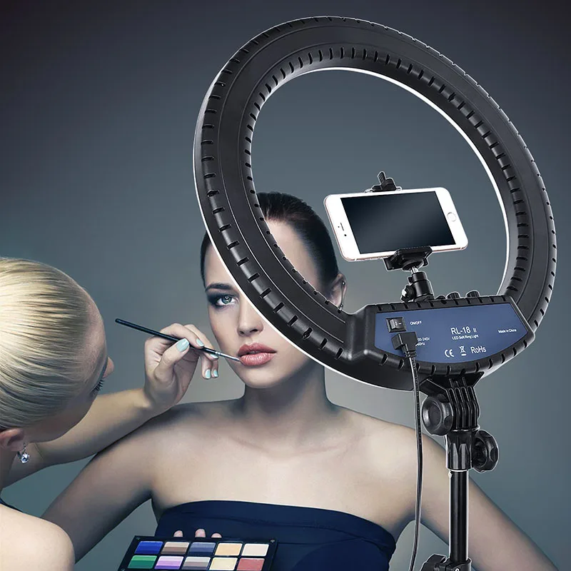  FOSOTO RL-18II Photographic Lighting 512 Led Ring Light Tripod 3200-5600K Ring Lamp Stand For Camer - 32958129873