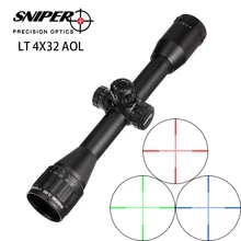 Охотничий Прицел Sniper LT 4X32 AOL 1 дюймов полноразмерный тактический оптический прицел освещает Mil-Dot блокировка, сброс прицела