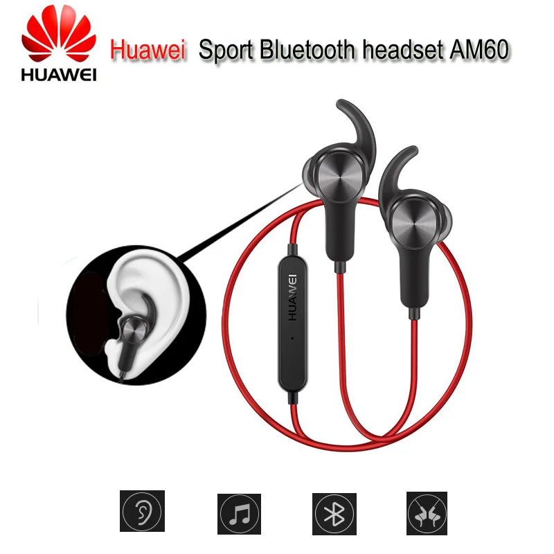 

Huawei Sport Headphone AM60 IPX5 Noise Reduction Bluetooth V4.1 Music / Mic Control Long Standby Time Wireless Earphones