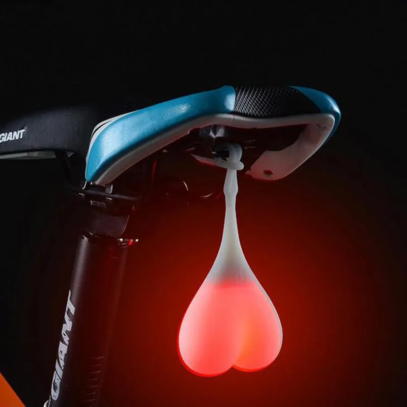 Originality Practical Bike Balls Tail Light Night Cycling Essential LED Red Warning Bicycle Seat Back Light Funny Shaped