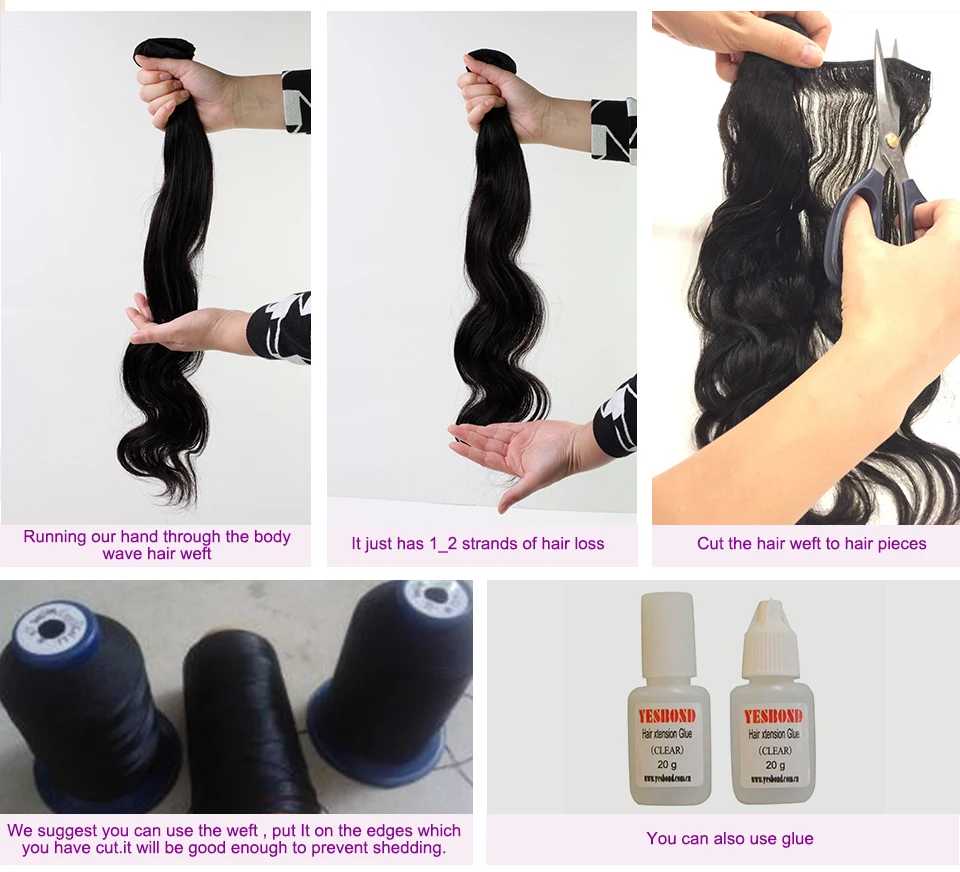 Com Fecho de Cabelo Brasileiro Remy Cabelo