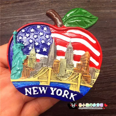 Статуя Свободы Нью-Йорк, США, туристический сувенир, 3D магниты на холодильник, креативное украшение для дома, магнитные наклейки на холодильник, подарок - Цвет: Бургундия
