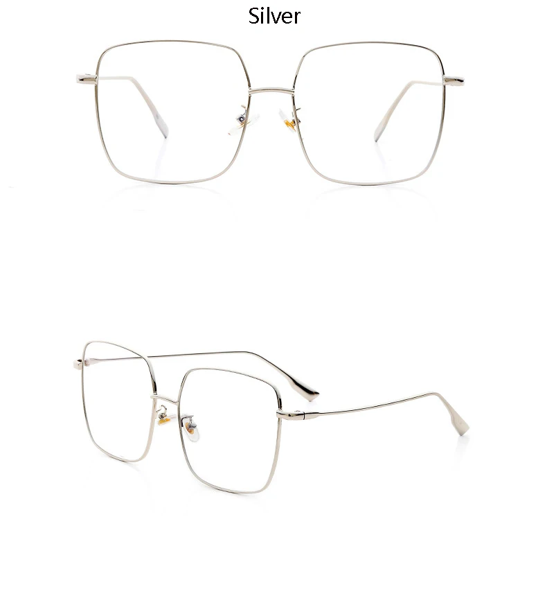 Очки с большой оправой, женские большие квадратные очки, Золотая оправа, прозрачные линзы, оптические очки для близорукости