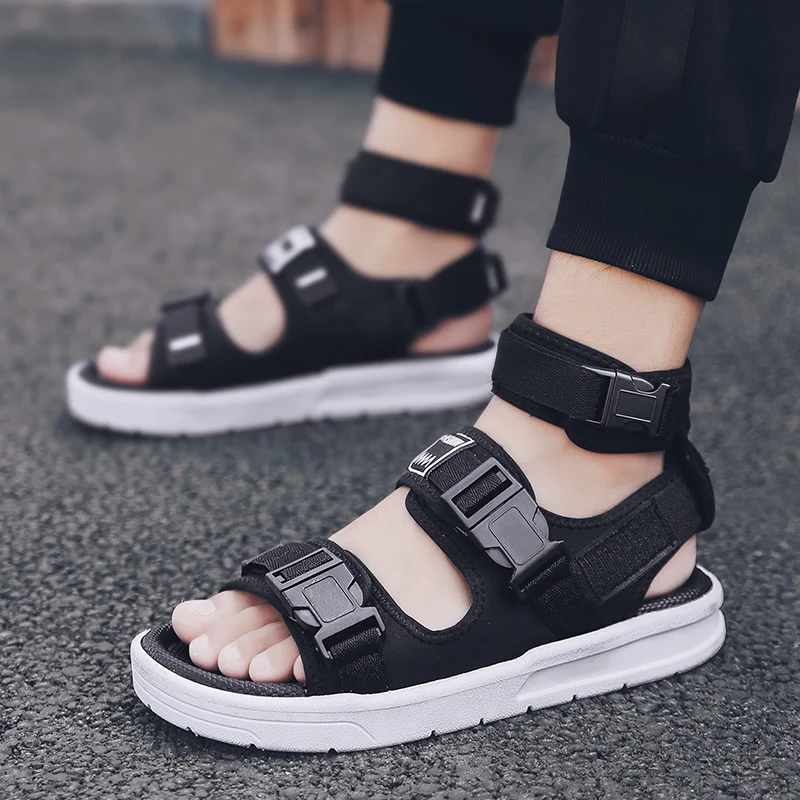 

Men Sandals Gladiator Beach Shoe Male black Water Slippers Fashion Flat Flip Flops Outdoor sandalia big size 39-45
