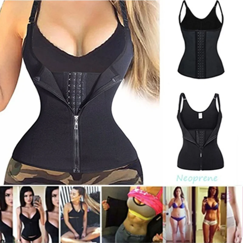 

Women Sweat Neoprene Fitness Workout Shirts Waist Cincher and Body Control Fajas Reductoras Waist Training Yoga Shirt Sport Vest